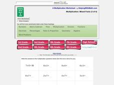 Multiplication Practice Worksheet Multiplication Practice Worksheet