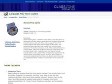 Across Five Aprils Lesson Plan Across Five Aprils Lesson Plan