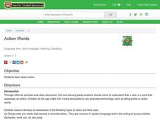 Action Words Lesson Plan Action Words Lesson Plan