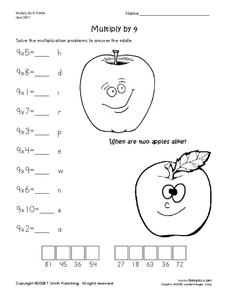 Multiply by 9 Worksheet Multiply by 9 Worksheet
