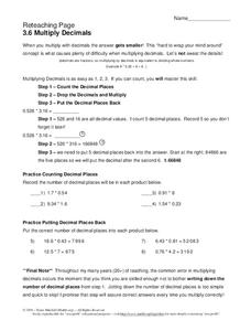 Multiply Decimals Worksheet Multiply Decimals Worksheet