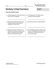 Multiplying 2-Digit Numbers Worksheet Multiplying 2-Digit Numbers Worksheet