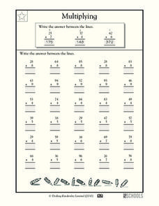 Multiplying Worksheet Multiplying Worksheet