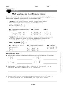 Multiplying and Dividing Fractions Worksheet Multiplying and Dividing Fractions Worksheet