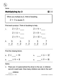 Multiplying By 2 Worksheet Multiplying By 2 Worksheet