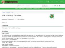 Multiplying Decimals Lesson Plan Multiplying Decimals Lesson Plan