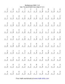 Multiplying with 2 (J) Worksheet Multiplying with 2 (J) Worksheet