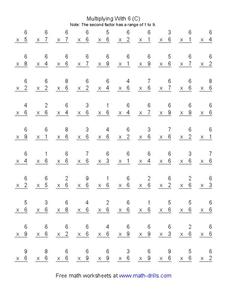Multiplying With 6 (C) Worksheet Multiplying With 6 (C) Worksheet