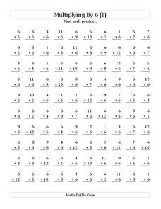Multiplying With 6 (I) Worksheet Multiplying With 6 (I) Worksheet