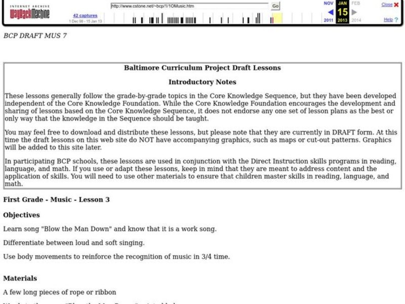 Music Lesson Plan Music Lesson Plan