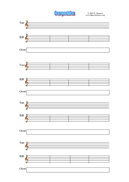 Music Composition Worksheet Music Composition Worksheet