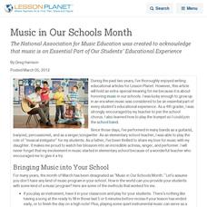 Music in Our Schools Month Lesson Planet Article Music in Our Schools Month Lesson Planet Article