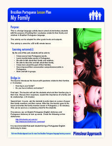 My Family Lesson Plan My Family Lesson Plan