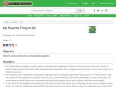 My Favorite Thing to Do Lesson Plan My Favorite Thing to Do Lesson Plan