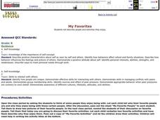 My Favorites Lesson Plan My Favorites Lesson Plan