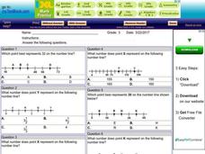 My Test Book: Number Lines Worksheet My Test Book: Number Lines Worksheet