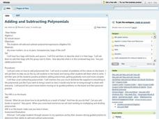 Adding And Subtracting Polynomials Lesson Plan Adding And Subtracting Polynomials Lesson Plan