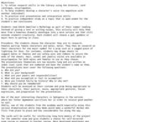 Mythology Lesson Plan Mythology Lesson Plan