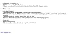 Mythology Lesson Plan Mythology Lesson Plan