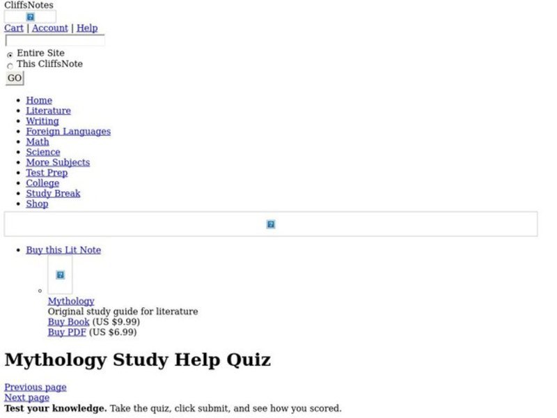 Mythology Study Guide Interactive Mythology Study Guide Interactive