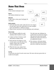 Name That Noun Worksheet Name That Noun Worksheet