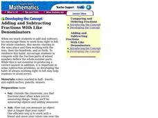 Adding and Subtracting Fractions with Like Denominators Lesson Plan Adding and Subtracting Fractions with Like Denominators Lesson Plan