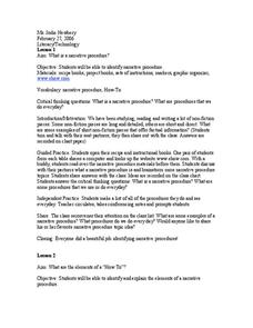 Narrative Procedure Lesson Plan Narrative Procedure Lesson Plan