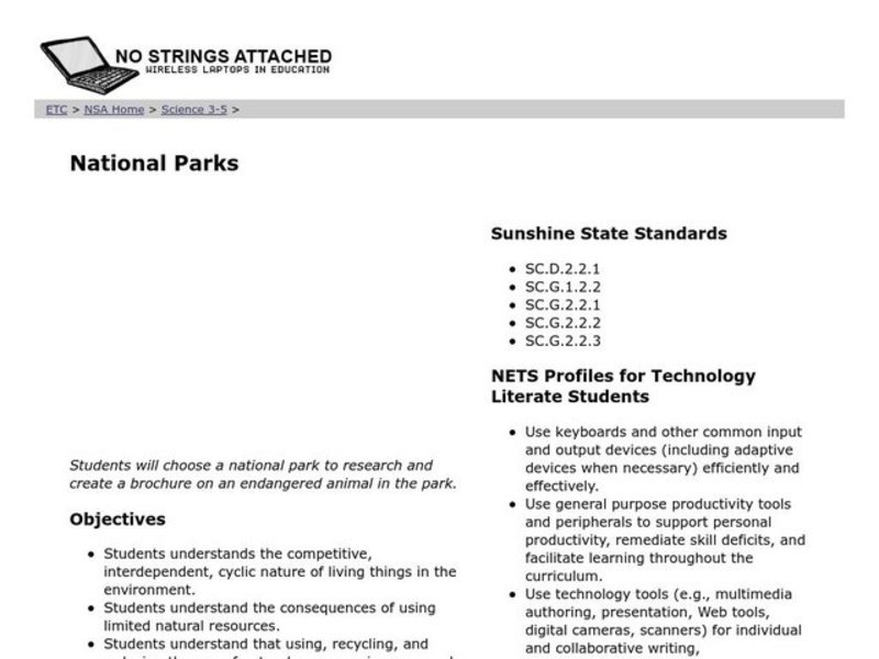 National Parks Lesson Plan National Parks Lesson Plan