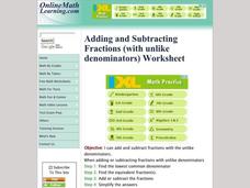 Adding and Subtracting Fractions Interactive Adding and Subtracting Fractions Interactive