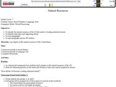 Natural Resources Lesson Plan Natural Resources Lesson Plan
