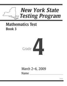 New York State Testing Program: Mathematics Book 3, Grade 4 Worksheet New York State Testing Program: Mathematics Book 3, Grade 4 Worksheet