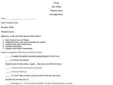 Newton's Laws Lesson Plan Newton's Laws Lesson Plan