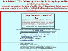 Newton's Second Law Lesson Plan Newton's Second Law Lesson Plan