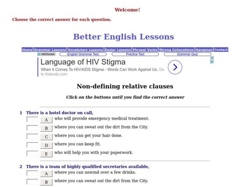 Non-defining relative clauses Interactive Non-defining relative clauses Interactive