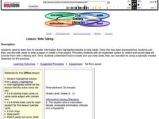 Note Taking Lesson Plan Note Taking Lesson Plan