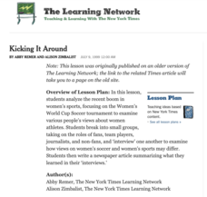 Kicking It Around Lesson Plan Kicking It Around Lesson Plan