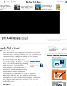 Is the Internet A Web Of Deceit? Lesson Plan Is the Internet A Web Of Deceit? Lesson Plan