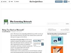 Being Too Hard on Microsoft? Lesson Plan Being Too Hard on Microsoft? Lesson Plan