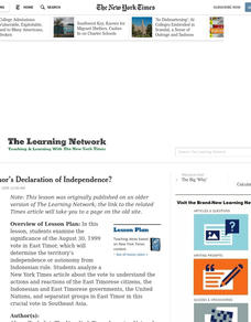 East Timor's Declaration of Independence? Lesson Plan East Timor's Declaration of Independence? Lesson Plan