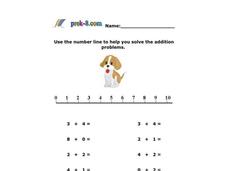 Number Line Addition Worksheet Number Line Addition Worksheet