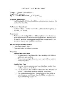 Number Line Addition Lesson Plan Number Line Addition Lesson Plan