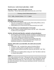 Number Patterns Lesson Plan Number Patterns Lesson Plan