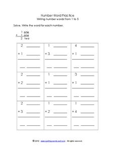 Number Word Practice Worksheet Number Word Practice Worksheet
