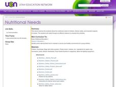 Nutritional Needs Lesson Plan Nutritional Needs Lesson Plan