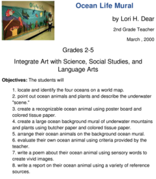 Ocean Life Mural Lesson Plan Ocean Life Mural Lesson Plan