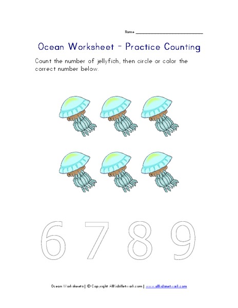 Ocean Worksheet - Practice Counting Worksheet Ocean Worksheet - Practice Counting Worksheet