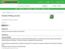 October Writing Journal Lesson Plan October Writing Journal Lesson Plan