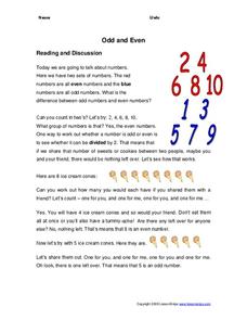 Odd and Even Worksheet Odd and Even Worksheet
