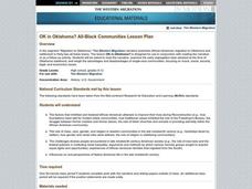 OK in Oklahoma? All-Black Communities Lesson Plan OK in Oklahoma? All-Black Communities Lesson Plan