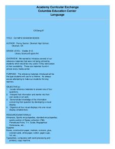 OLYMPIC SHADOW BOXES Lesson Plan OLYMPIC SHADOW BOXES Lesson Plan